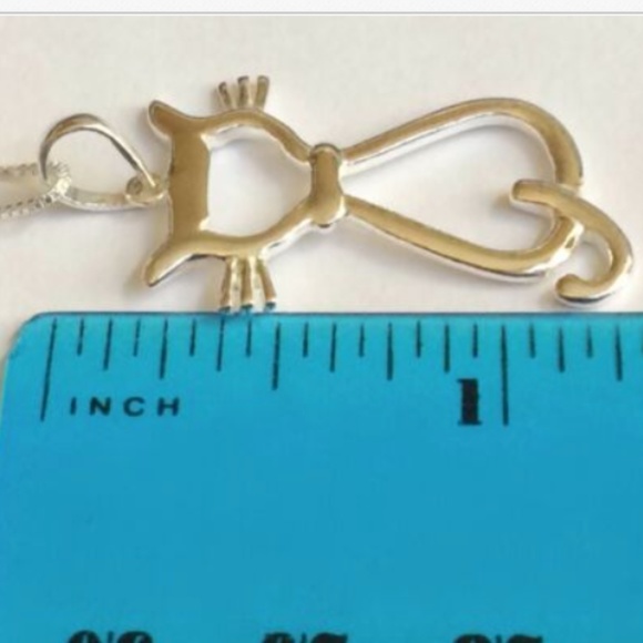 Sterling Silver Kitty Cat Lady Necklace 18" 925 - Picture 8 of 8